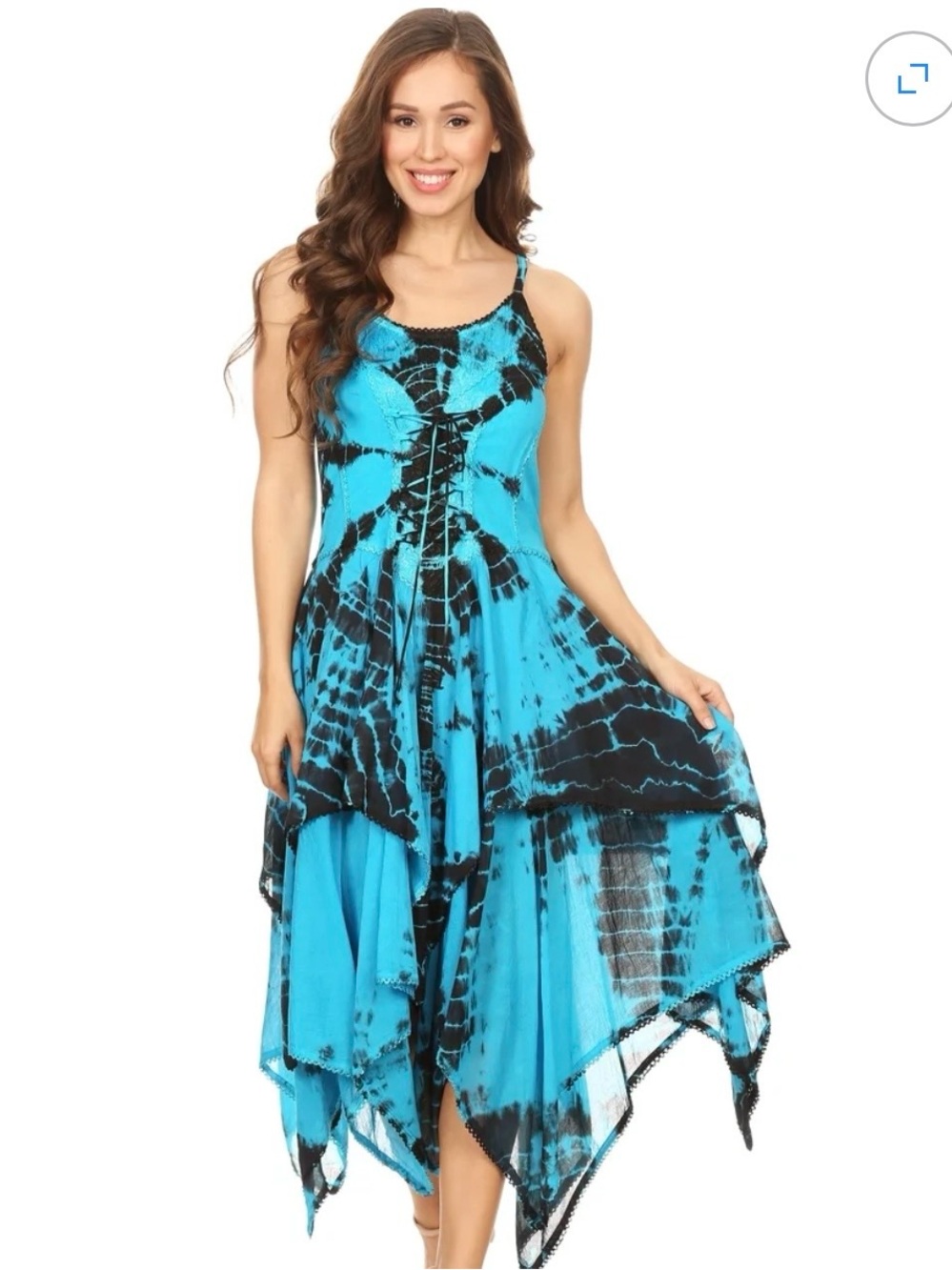 Advance Apparels Tie-Dye Corset Fairytale Dress Whimsigoth Fairy Boho Festival